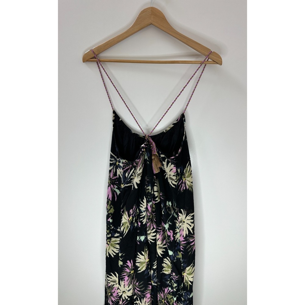 NEW Scotch & Soda Floral Tiered Maxi Dress Black Pink Tassels Pockets 38 US M 8 - Picture 10 of 16